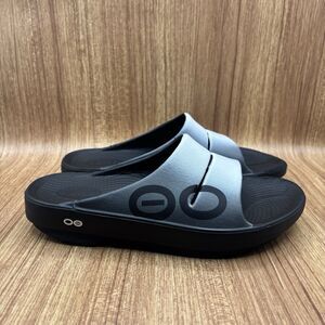 OOFOS OOahh Sport Sandal- Post Run Recovery Slide M8 W10 Grey White
